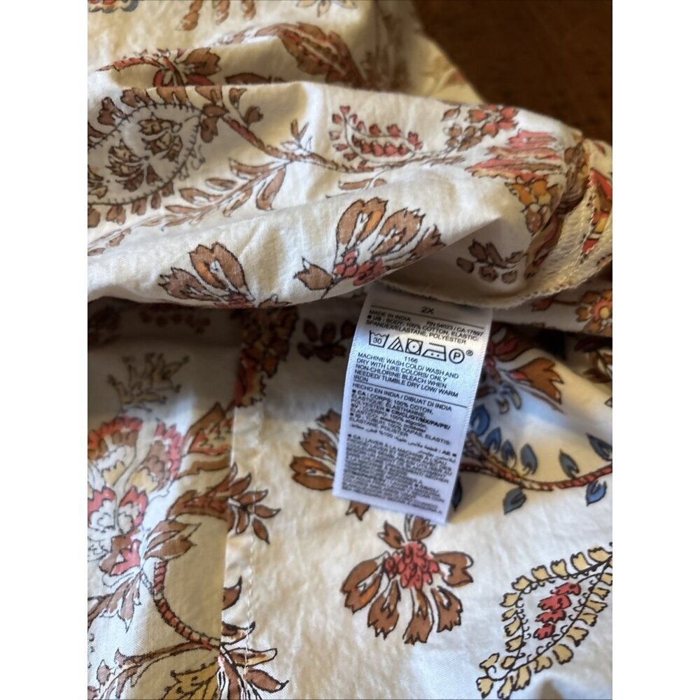 old navy dress Seersucker Long Sleeveless Beachy Size 2X NWT Tan Floral - Picture 8 of 9